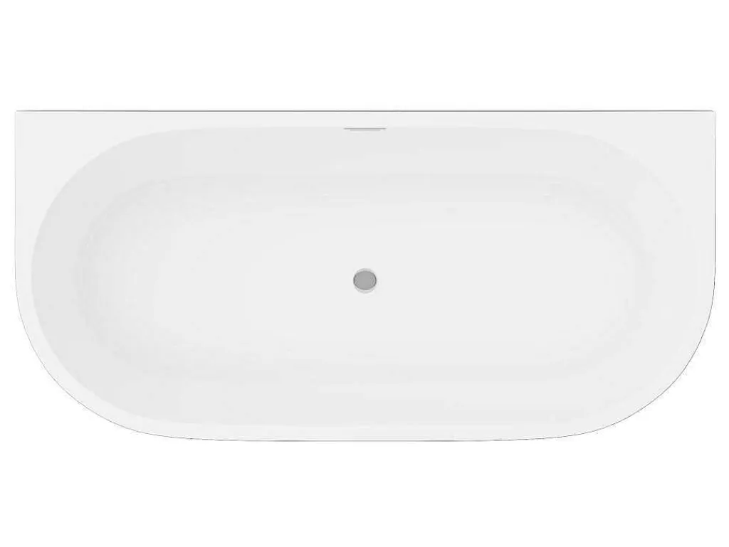 Halfvrijstaand Bad - 175 Liter - 130 X 71,5 X 58 Cm - Glanzend Zwart - Acryl - Divina-Shower & Design