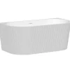 Halfvrijstaand Geribbeld Acrylbad Wit (Glanzend) 149 X 75 X 58 Cm Zelina-Shower & Design