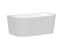 Halfvrijstaand Geribbeld Acrylbad Wit (Glanzend) 149 X 75 X 58 Cm Zelina-Shower & Design