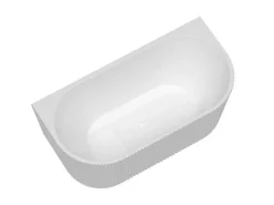 Halfvrijstaand Geribbeld Acrylbad Wit (Glanzend) 149 X 75 X 58 Cm Zelina-Shower & Design
