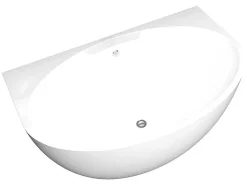Halfvrijstaand Ovaal Bad - 197 Liter - 151 X 94 X 60 Cm - Wit - Acryl - Pagrus-Shower & Design Outlet