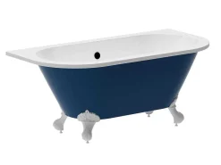Halfvrijstaand Retro Acrylbad Op Adelaarspoten Blauw (Glanzend) 154 Liter 150 X 74 X 61 Cm Bolisa-Shower & Design Best