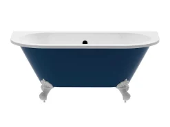 Halfvrijstaand Retro Acrylbad Op Adelaarspoten Blauw (Glanzend) 154 Liter 150 X 74 X 61 Cm Bolisa-Shower & Design Best