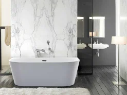 Halfvrijstaande Badkuip Divina - 170 X 75 X 58 Cm - 245L- Wit-Shower & Design Online