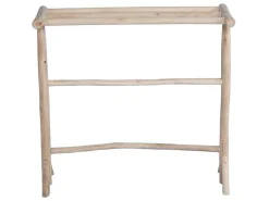 Handdoekhouder Op Poten Van Massief Teakhout - L80 Cm X D29 Cm X H75 Cm - Fodna-Vente-unique Online