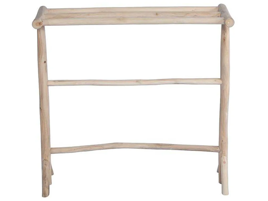 Handdoekhouder Op Poten Van Massief Teakhout - L80 Cm X D29 Cm X H75 Cm - Fodna-Vente-unique Online