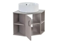 Hangend Badkamermeubel Met Keramische Wastafel - Marmeren Bladen - Lichtpaars (Kraan Niet Inbegrepen)-ModernLuxe Hot