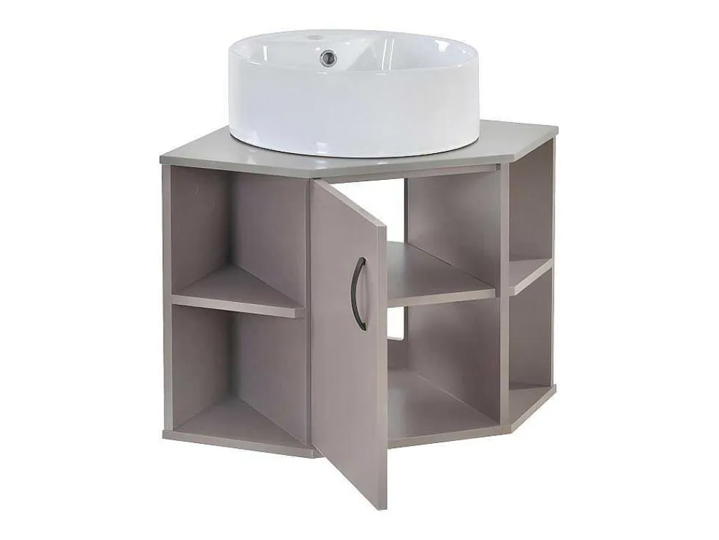 Hangend Badkamermeubel Met Keramische Wastafel - Marmeren Bladen - Lichtpaars (Kraan Niet Inbegrepen)-ModernLuxe Hot