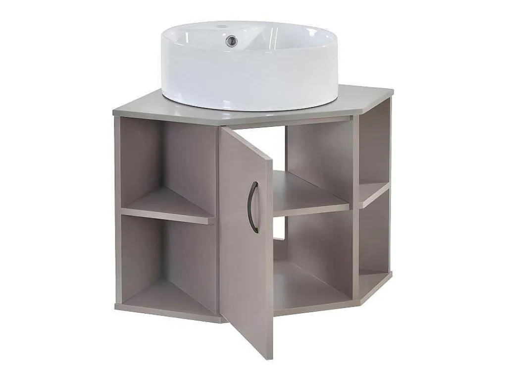 Hangend Badkamermeubel Met Keramische Wastafel - Marmeren Bladen - Lichtpaars (Kraan Niet Inbegrepen)-ModernLuxe Hot