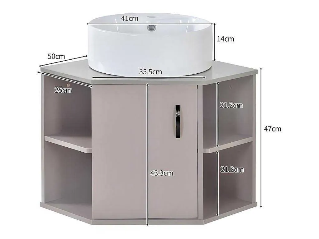 Hangend Badkamermeubel Met Keramische Wastafel - Marmeren Bladen - Lichtpaars (Kraan Niet Inbegrepen)-ModernLuxe Hot