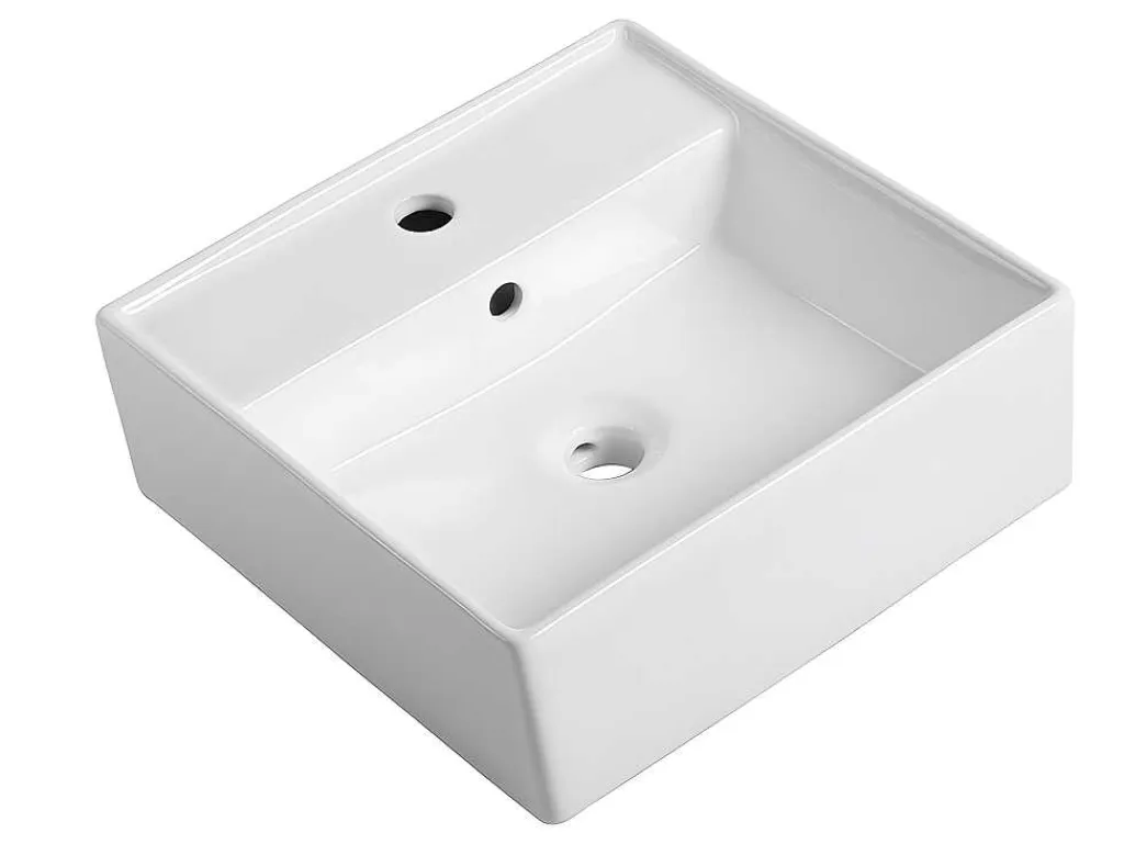 Hangend Badkamermeubel Met Wastafel - Naturel En Wit - 96 Cm - Anida-Vente-unique