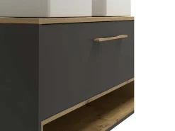 Hangend Badkamermeubel Met Dubbele Wastafel - Antraciet - 120 Cm - Yangra-Vente-unique Clearance