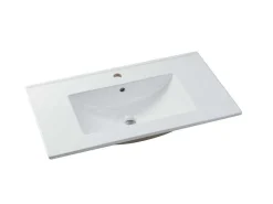 Hangend Badkamermeubel Met Ingebouwde Wastafel - Licht Naturel En Zwart - 80 Cm - Lannick-Vente-unique Best