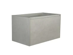 Hangend Badkamermeubel Met Ingebouwde Wastafel - Betongrijs - 80 Cm - Sosthene-Vente-unique Outlet