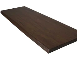 Hangend Bureau Van Donker Teakhout Met Zwarte Beugels En Dubbele Wastafel - 150 X 50 Cm - Sukawati-Vente-unique Clearance