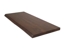 Hangend Bureau Van Donker Teak Met Zwarte Beugels En Dubbele Wastafel - 120 X 50 Cm - Sukawati-Vente-unique Sale