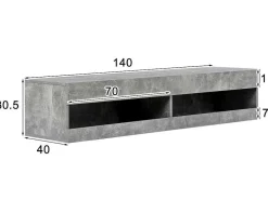 Hangend Tv-Meubel 140 Cm Met Led - Grijs-ModernLuxe Best
