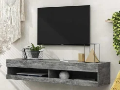 Hangend Tv-Meubel 140 Cm Met Led - Grijs-ModernLuxe Best