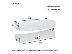 Hangend Tv-Meubel - Glanzend Gelakt - Led'S - Spaanplaat - Wit-Vente-unique Hot