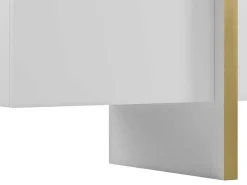 Hangend Tv-Meubel Met 4 Deuren Van Mdf - Wit En Goudkleurig - Luvonia-Vente-unique