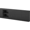 Hangend Tv-Meubel Met 4 Deuren En 2 Nissen Van Mdf - Zwart - Redonia-Vente-unique Discount