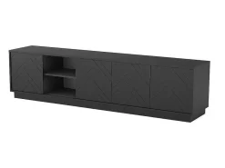 Hangend Tv-Meubel Met 4 Deuren En 2 Nissen Van Mdf - Zwart - Redonia-Vente-unique Discount