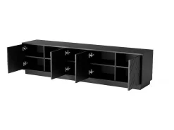 Hangend Tv-Meubel Met 4 Deuren En 2 Nissen Van Mdf - Zwart - Redonia-Vente-unique Discount