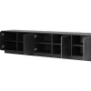 Hangend Tv-Meubel Met 4 Deuren En 2 Nissen Van Mdf - Zwart - Mezulia-Vente-unique Discount
