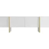 Hangend Tv-Meubel Met 4 Deuren Van Mdf - Wit En Goud - Luvonia-Vente-unique Sale