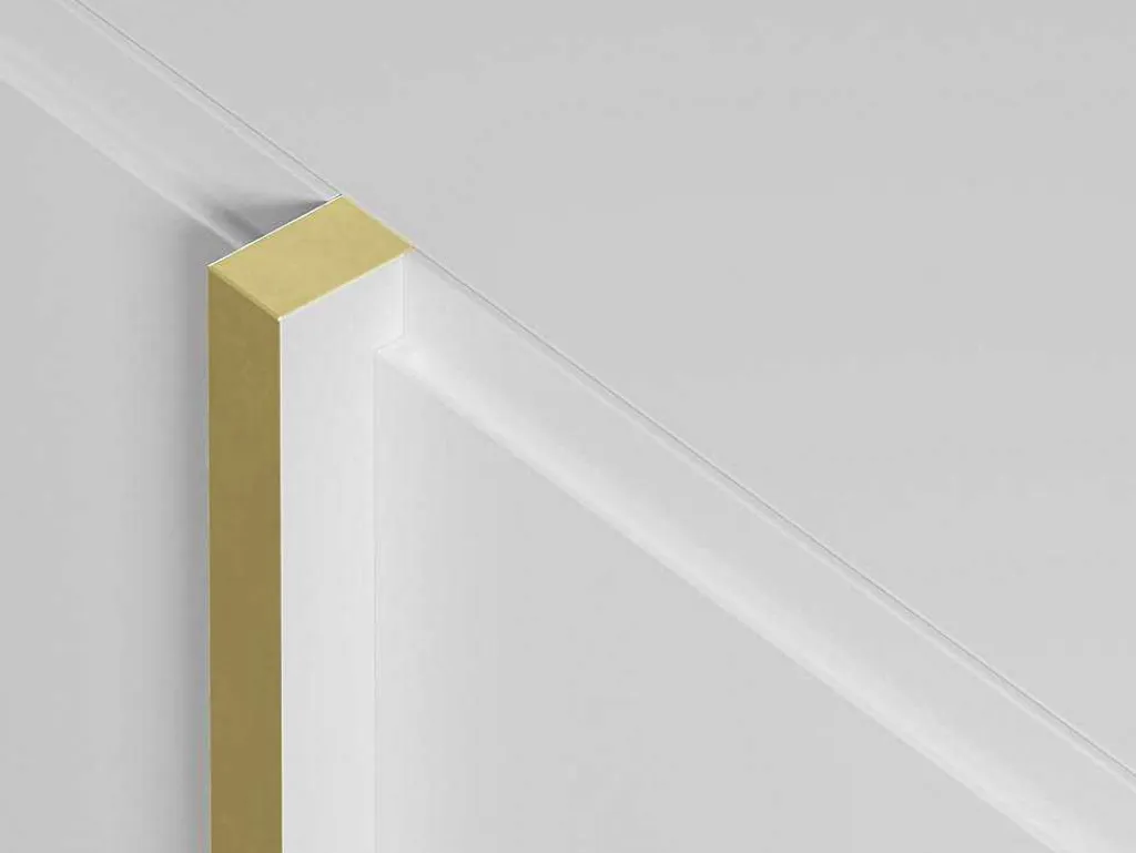 Hangend Tv-Meubel Met 4 Deuren Van Mdf - Wit En Goud - Luvonia-Vente-unique Sale
