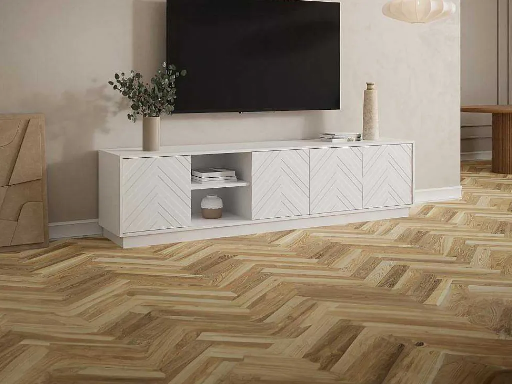 Hangend Tv-Meubel Met 4 Deuren En 2 Nissen Van Mdf - Wit - Redonia-Vente-unique Hot