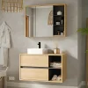 Hangend Wastafelmeubel - Naturel Kleur - 100 Cm - Purnal-Vente-unique Best
