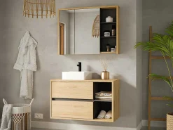 Hangend Wastafelmeubel - Naturel Kleur - 100 Cm - Purnal-Vente-unique Best