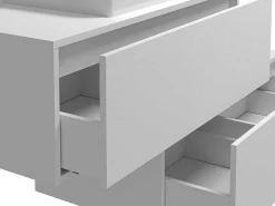Hangende Badkamerkast In Wit Met Enkele Wastafel En Twee Lades - 94 Cm - Teana Ii-Vente-unique Sale