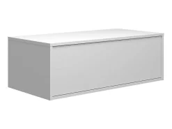 Hangende Badkamerkast In Wit Met Enkele Wastafel En Twee Lades - 94 Cm - Teana Ii-Vente-unique Sale