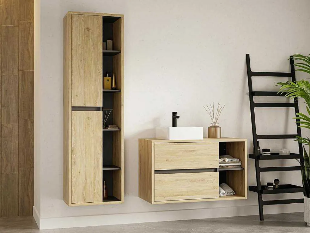 Hangende Badkamerkolom - Licht Naturel - H170 Cm - Purnal-Vente-unique Discount