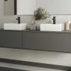 Hangende Badkamermeubel In Antracietgrijze Kleur Met Dubbele Wastafel - L150 Cm - Isaure Ii-Vente-unique