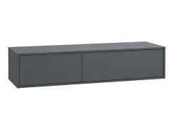 Hangende Badkamermeubel In Antracietgrijze Kleur Met Dubbele Wastafel - L150 Cm - Isaure Ii-Vente-unique