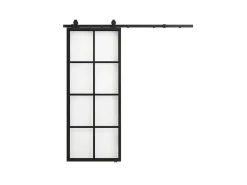 Hangende Schuifdeur H205 X L83 Cm Van Aluminium En Transparant Gehard Glas Wilden-Vente-unique Sale
