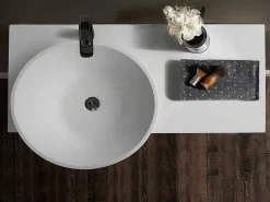 Hangende Vaste Wastafel Met Handdoekhouder - Wit - L100 X B54 X H20 Cm - Yumiko-Shower & Design