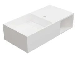 Hangende Wastafel Met Nis - Wit - L80 X B40 X H20 Cm - Goyoko-Shower & Design