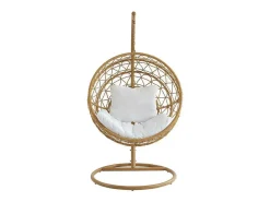 Hangfauteuil Van Gevlochten Hars - Licht Naturel Met Wit Kussen - Anivia Van-MYLIA Outlet