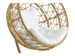 Hangfauteuil Van Gevlochten Hars - Licht Naturel Met Wit Kussen - Anivia Van-MYLIA Outlet