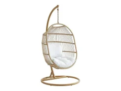 Hangfauteuil Van Gevlochten Hars En Touw - Licht Naturel Met Wit Kussen - Lucera Van-MYLIA Hot