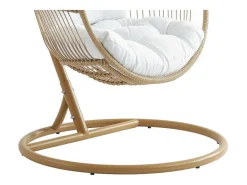Hangfauteuil Van Gevlochten Hars En Touw - Licht Naturel Met Wit Kussen - Lucera Van-MYLIA Hot