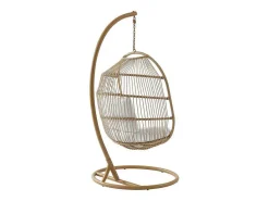 Hangfauteuil Van Gevlochten Hars En Touw - Licht Naturel Met Wit Kussen - Lucera Van-MYLIA Hot