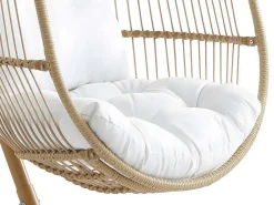 Hangfauteuil Van Gevlochten Hars En Touw - Licht Naturel Met Wit Kussen - Lucera Van-MYLIA Hot