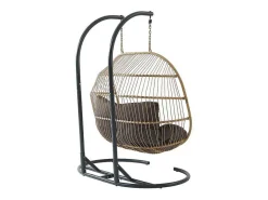 Hangfauteuil Voor 2 Personen Van Gevlochten Hars - Licht Naturel Met Antracietgrijs Kussen - Lissandra Van-MYLIA Best