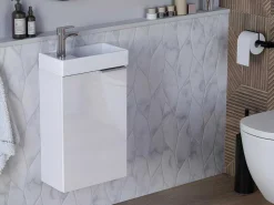 Hangkastje Met Wastafeltje Taho - Wit-Vente-unique