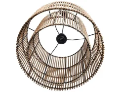Hanglamp Etnische Stijl Van Bamboe En Zwart Metaal - D 40 X H 120 Cm - Parana-OZAIA